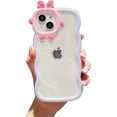 thumbnail image 1 of Compatible with iPhone 12 Pro Max Case, Cute Little Monsters Lens Curly Wave Transparent Soft Silicone Shockproof Bumper Case for iPhone 12 Pro Max, Purple, 1 of 8
