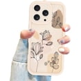 thumbnail image 1 of Compatible with iPhone 12 Pro Max Case, Cute Morandi Floral Flower Pattern Soft Silicone Gel Rubber Case, Edge Lips Strengthen Shockproof Cover for Girly Women - Beige White, 1 of 11