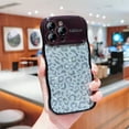 thumbnail image 1 of Compatible for iPhone 12 Pro Max Case,Cute Sparkly Bling Leopard Glitter Electroplated Wavy Edge Design for Women Girls TPU Shockproof Anti-Scratch Protective Phone Cover Case,Black, 1 of 9