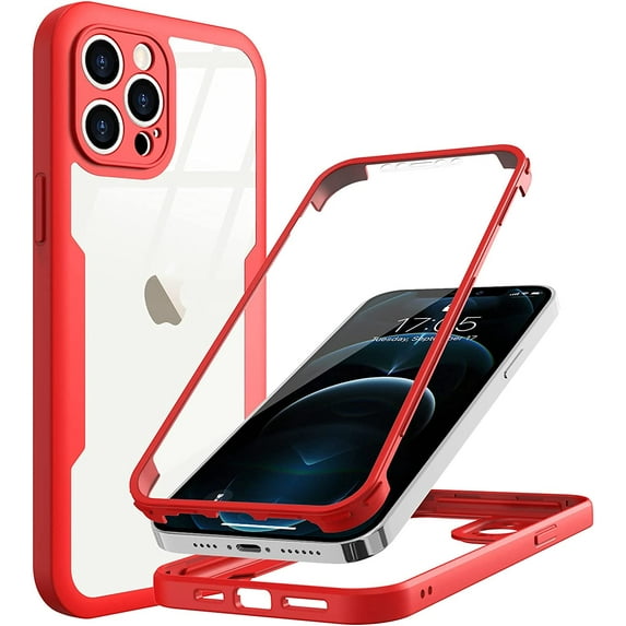 Compatible with iPhone 12 Pro Max Case Full Body Clear Design with Built-in Screen Protector Shockproof Anti-Scratch Rugged Case 360 Protective Cover for iPhone 12 Pro Max 6.7 inch, Black