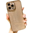thumbnail image 1 of Compatible with iPhone 12 Pro Max Case Glitter,Luxury Plating Bling Sparkly Shiny Clear Case Camera Protection Design for Women Girly Soft Cover,Gold,6.7 Inch, 1 of 7