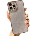thumbnail image 1 of Compatible with iPhone 12 Pro Max Case Glitter,Luxury Plating Bling Sparkly Shiny Clear Case Camera Protection Design for Women Girly Soft Cover,Silver,6.7 Inch, 1 of 8