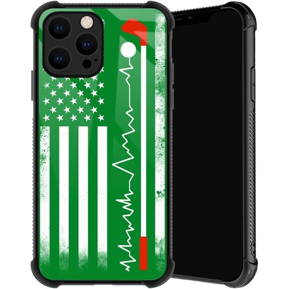 Compatible with iPhone 12 Pro Max Case, Golf American Flag Phone Cover for Men/Women, Soft TPU Anti-Skid Thread and Four Corner Anti-Collision Protection Case Compatible with iPhone 12 Pro Max