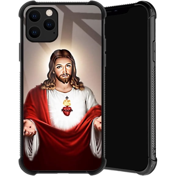 Compatible with iPhone 12 Pro Max Case, Jesus Christ Phone Cover for Men/Women, Soft TPU Anti-Skid Thread and Four Corner Anti-Collision Protection Case Compatible with iPhone 12 Pro Max