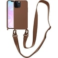 thumbnail image 1 of Compatible with iPhone 12 Pro Max Case with Lanyard Crossbody iPhone Case with Strap Adjustable Shockproof Drop Protection Silicone Phone Cover for iPhone 12 Pro Max 6.7’’ Brown, 1 of 12