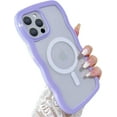thumbnail image 1 of Compatible for iPhone 12 Pro Max Case with Magsafe, Wave Magnetic Phone Case Cute Water Ripple Candy Colors Frame Shockproof for iPhone 12 Pro Max Phone Case for Women 6.7 Inch - Purple, 1 of 14