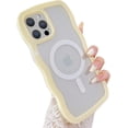 thumbnail image 1 of Compatible for iPhone 12 Pro Max Case with Magsafe, Wave Magnetic Phone Case Cute Water Ripple Candy Colors Frame Shockproof for iPhone 12 Pro Max Phone Case for Women 6.7 Inch - Yellow, 1 of 14