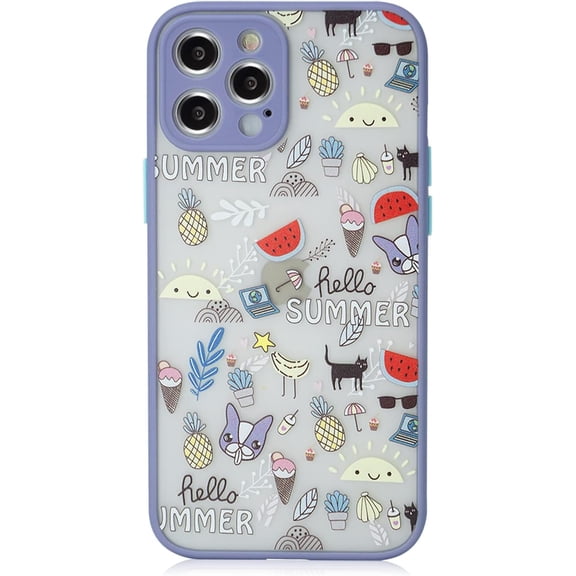Compatible with iPhone 12 Pro Max Case Pattern Frosted PC Back 3D Floral Woman and Soft TPU Bumper Protective Silicone Slim Shockproof Case for iPhone 12 Pro Max (Summer)