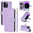thumbnail image 1 of Compatible with iPhone 12 Pro Max Case, Premium Leather iPhone 12 Pro Max Wallet Book Case Magnetic Flip RFID Blocking Credit Card Holder Kickstand with Wrist Strap Shock Absorbing Case, Purple, 1 of 10