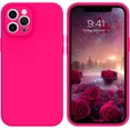 thumbnail image 1 of Compatible with iPhone 12 Pro Max Case, Premium Soft Liquid Silicone Rubber Bumper Full Body Camera Protection Anti-Scratch Microfiber Lining Phone Case for iPhone 12 Pro Max 6.7"-Hot Pink, 1 of 8