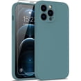 thumbnail image 1 of Compatible with iPhone 12 Pro Max Case with Screen Protector,Enhanced Camera Protection,Soft Liquid Silicone Cover,Slim Fit Shockproof Protective Phone Case 6.7" for Women Girls,Nice Blue, 1 of 14