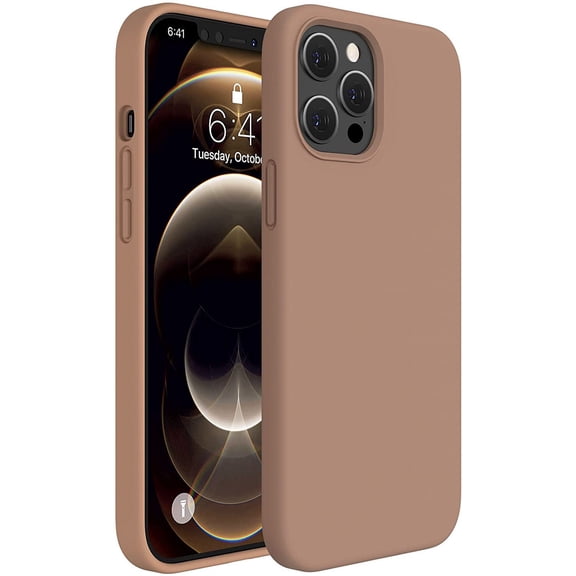 Compatible with iPhone 12 Pro Max Case, [Soft Anti-Scratch Microfiber Lining], Liquid Silicone Case Gel Rubber Full Body Protection Shockproof Drop Protection Case 6.7 inch(Chocolate)