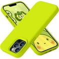 thumbnail image 1 of Compatible with iPhone 12 Pro Max Case, Soft Liquid Silicone Full Body Protective Case with [Anti-Scratch Microfiber Lining] [Camera Protective] [Support Wireless Charging] - Fluorescent Green, 1 of 14