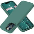 thumbnail image 1 of Compatible with iPhone 12 Pro Max Case, Soft Liquid Silicone Full Body Protective Slim Case with [Anti-Scratch Microfiber Lining] [Camera Protective] [Support Wireless Charging] - Pine Green, 1 of 14