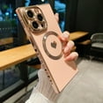 thumbnail image 1 of Compatible with iPhone 12 Pro Max Case, [Support Magsafe] Love Heart Pattern Magnetic Plating Electroplate Luxury Elegant Case Soft TPU Shockproof Corner Back Cover for iPhone 12 Pro Max - Pink, 1 of 11