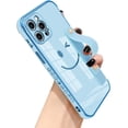 thumbnail image 1 of Compatible with iPhone 12 Pro Max Case for Women Girls,TPU Cute Plating Smiley Face Pattern Wristband Holder Case Camera Lens Protection Side Small Pattern Shockproof Wrist Strap Case-Sky Blue, 1 of 14