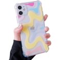 thumbnail image 1 of Compatible with iPhone 12 Pro Max Clear Case,Aesthetic Simple Color Pattern Design,Slim Case with Air-Guard Corner Shockproof Bumper Protection Soft TPU Flexible Cover for Women Girls-Yellow, 1 of 12