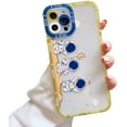 thumbnail image 1 of Compatible with iPhone 12 Pro Max Clear Case Women Girls Cute Astronaut Case Camera Lens Protection Soft TPU Silicone Letters Rocket Cases for iPhone 12 Pro Max 5g 6.7 inch (Yellow), 1 of 9