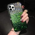 thumbnail image 1 of Compatible with iPhone 12 Pro Max Glitter Diamond Case Cute Bling Rhinestone Sparkle Shiny Crystal Bumper Luxury Case for Girls Women Protective Cover 3D Handmade Case 6.7 inch Green, 1 of 11
