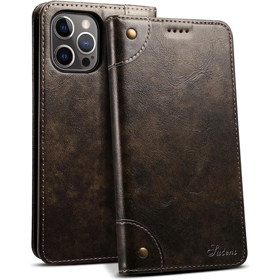 Compatible with iPhone 12 Pro Max Leather Case, for iPhone 12 Pro Max Wallet Folio Case with Closure Kickstand Card Slots Flip Book Cover for iPhone 12 Pro Max 6.7 inch