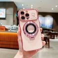 thumbnail image 1 of Compatible with iPhone 12 Pro Max Magnetic Case, Luxury Love Heart Pattern Plating Magsafe Ring Kickstand Case Compatible with MagSafe for Women Girls Shockproof Protective Back Cover - Rosegold, 1 of 8
