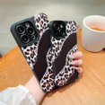 thumbnail image 1 of Compatible for iPhone 12 Pro Max Phone Case,Cute Leather Leopard and Black Flash Splicing Patter,Soft TPU Full Camera Lens Protective Shock Women Protection Cover for iPhone 12 Pro Max, 1 of 4