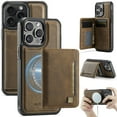 thumbnail image 1 of Compatible With iPhone 12 Pro Max Phone Case,Magnetic 2 in 1 Detachable Wallet Case,With Card Holder,Kickstand,Compatible Magsafe,PU Leather Shockproof Heavy Duty Phone Case Cover,Coffee, 1 of 12
