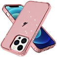 thumbnail image 1 of Compatible With iPhone 12 Pro Max Phone Case Transparent Not-Yellowing Shock-absorbent Raised Edges Protection Glitter Powder Bling Design Lightweight Plain Phone Cover,Pink, 1 of 6
