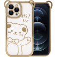 thumbnail image 1 of Compatible with iPhone 12 Pro Max Plating Bear Case for Women Girls,Cute Sparkle Transparent Soft TPU Stylish Bear Pattern Shockproof Slim Luxury Clear Case Cover for iPhone 12 Pro Max-Gold, 1 of 13