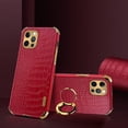 thumbnail image 1 of Compatible with iPhone 12 Pro Max Ring Holder Case Luxury Crocodile Cover Gold Edge 360 Degree Rotation Stand for Women Girls Slim Leather Snake Lizard Skin Protective Cover case, 6.7 Inch, 1 of 9