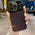 thumbnail image 1 of Compatible with iPhone 12 Pro Max Slim Case,Luxury Bling Transparent Hard PC Anti-Scratch Shockproof Case with Window Glass Lens Camera Protectorfor iPhone 12 Pro Max Women Girl Men-Black, 1 of 7