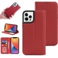 thumbnail image 1 of Compatible with iPhone 12 Pro Max Wallet Case,[3 Card Slots] [1 Cash Pocket] [Stand Feature] Magnetic Top Layer Leather Cover Shockproof Cat Eye Style Case for iPhone 12 Pro Max,6.7 inch Red, 1 of 17