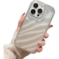 thumbnail image 1 of Compatible with iPhone 12 Pro Max for Women/Girls, Cute Glitter Bling Water Ripple Clear Anti-Scratch Shockproof Soft Curly Wave Phone Case for iPhone 12 Pro Max,White, 1 of 9