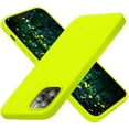 thumbnail image 1 of Compatible with iPhone 12 Pro Max case, Silicone Ultra Slim Shockproof Phone Case with [Soft Anti-Scratch Microfiber Lining], 6.7 inch, Fluorescent Green, 1 of 13