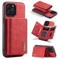 thumbnail image 1 of Compatible with iPhone 12 Pro / 12 Removable 2 in 1 Wallet Case,Retro Premium PU Leather Cell Phone Back Cover Magnetic Detachable with Trifold Wallet Credit Card Cash Holder Kickstand Case,Red, 1 of 9
