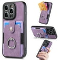 thumbnail image 1 of Compatible with iPhone 12 Pro Wallet Case with Card Holder, Premium Leather 360° Rotation Ring Holder Kickstand Shockproof Phone Case Cover for Apple iPhone 12 Pro 6.1", Purple, 1 of 9