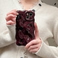 thumbnail image 1 of Compatible with iPhone 12 Wavy Phone Case, Cute 3D Wave Bubble Pattern and Stylish Wavy Border Soft TPU Protection Shockproof Phone Case for Women Girls for iPhone 12, Winered, 1 of 12