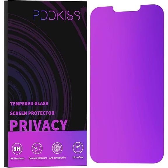 Compatible for iPhone 12/iPhone 12 Pro Privacy Screen Protector 6.1 Inch, Purple Gradient Colorful Anti Spy Anti Blue Light HD Screen Protector Tempered Glass Easy Installation
