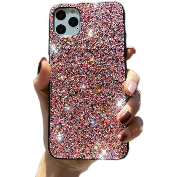 Compatible with iPhone 12 /iPhone 12 Pro case,Glitter Sparkle Bling Shiny Phone Cases for Girls Women Slim Fit Durable Hybrid Shockproof Protective Cover for iPhone 12 /iPhone 12 Pro 6.1"