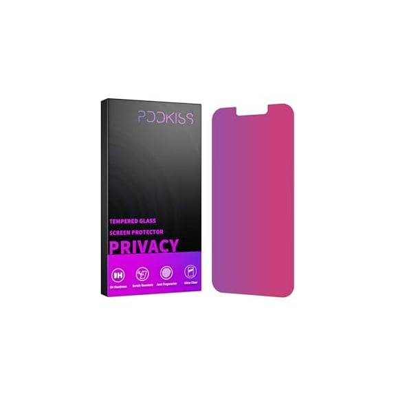 Compatible for iPhone 13/13 Pro/16e/iPhone 14 Privacy Screen Protector Tempered Glass 6.1 Inch, Pink Gradient Anti Spy Anti Blue Light HD Easy Installation