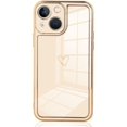 thumbnail image 1 of Compatible iPhone 13 6.1" 2021 White Case, Luxury Plating Love Heart Women's Soft TPU Shockproof Camera Case for iPhone 13 case, 1 of 10