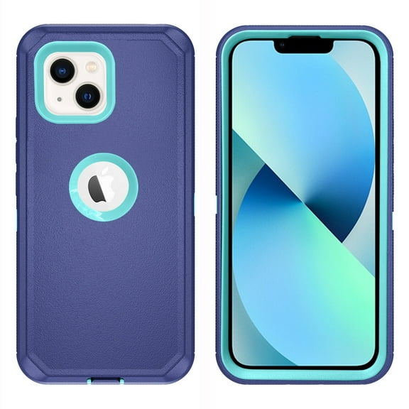 Compatible with iPhone 13 6.1 inch Phone Case Hybrid Rugged Shockproof Hard Protective Drop Proof Full Body Heavy Duty Mobile Cell Cover for iPhone13 5G i i-Phone i13 iPhone13case Women Men Blue