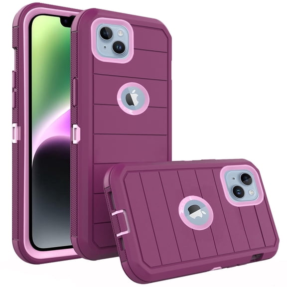 Compatible with iPhone 13 6.1 inch Phone Case Hybrid Rugged Shockproof Hard Protective Drop Proof Full Body Heavy Duty Mobile Cell Cover for iPhone13 5G i i-Phone i13 iPhone13case Women Men Purple