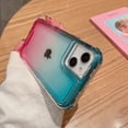 thumbnail image 1 of Compatible with iPhone 13 Case, 2 in 1 Hybrid Rugged Hard PC+Soft Silicone Bumper Slim Rugged Anti-Scratch Shockproof Gradient Color Phone Case Women Girls for iPhone 13,Blue+Pink, 1 of 1