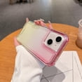 thumbnail image 1 of Compatible with iPhone 13 Case, 2 in 1 Hybrid Rugged Hard PC+Soft Silicone Bumper Slim Rugged Anti-Scratch Shockproof Gradient Color Phone Case Women Girls for iPhone 13,Pink+Yellow, 1 of 10