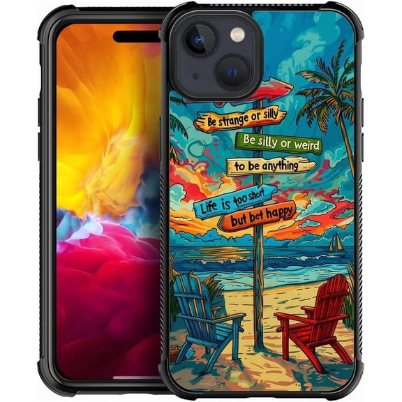 Compatible with iPhone 13 Case, Beach Loungers Free Case for Case for Men Woman, Anti-Scratch Soft TPU Shockproof Unique Protective Cover Pattern Design