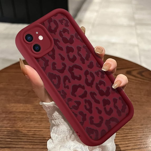 Compatible with iPhone 13 Case, Cheetah Print Shockproof Soft TPU Protective Case for Women Girls, Slim Anti Scratch Leopard Case for iPhone 13 6.1 Inch, Hot Pink