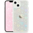 thumbnail image 1 of Compatible with iPhone 13 Case Cute Crystal Clear with Laser Bling Glitter Love Heart Pattern Design for Women Girls Soft TPU Phone Case Shockproof Protective Cover for iPhone 13, Love, 1 of 11