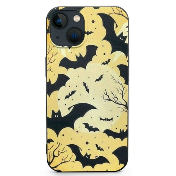 Compatible iPhone 13 Case Halloween Design Set for Children's Cute Bat and Ghost Pattern Boys and Girls PC Plastic Shock Protection Case for iPhone 13