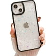 thumbnail image 1 of Compatible with iPhone 13 Case [Not Fit iPhone 13 Pro] for Women Girls,Soft Slim Fit Full-Around Protective Cute Clear Sparkly Bling Star Phone Case Glitter Cover for iPhone 13(6.1＂)-Black, 1 of 9